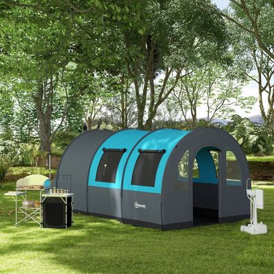 Tunnelzelt Campingzelt für 6 Personen 3000mm Wassersäule Familienzelt Tragetasche