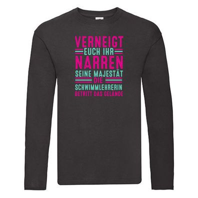 Verneigt euch: Schwimmlehrerin | schwimmen | Lehrer v2 Long Sleeve Schwarz