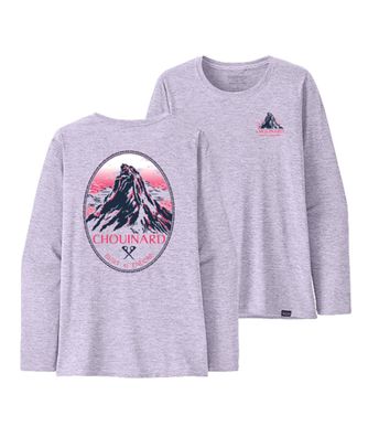 Patagonia Women Longsleeve Cap Cool Daily Graphic chouinard crest: foxglove purple