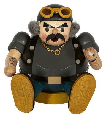 Richard Glaesser Rauchmann Rocker (Motorradfahrer) sitzend aus Seiffen im Erzgebirge