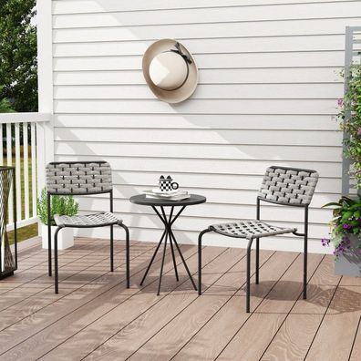 Polyrattan Gartenmöbel Set, 3-teilig Sitzgruppe wetterfest Gartenlounge für Garten