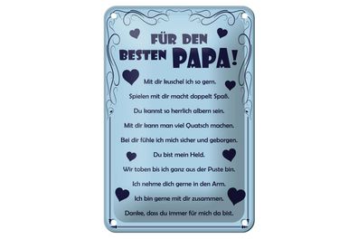 Blechschild 18 x 12 cm Für den besten Papa