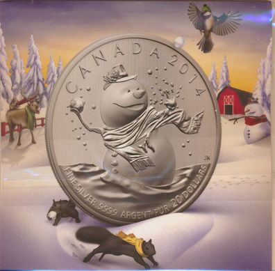 Kanada 20 Dollar 2014 Weihnachtsausgabe im Umschlag Silber*