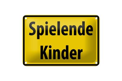 Blechschild 18 x 12 cm Warnschild: Spielende Kinder