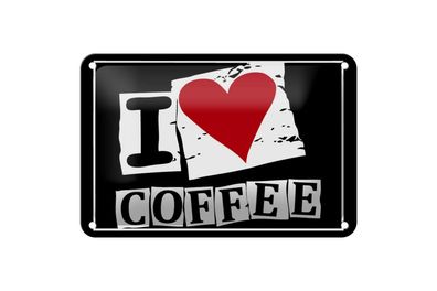 Blechschild 18 x 12 cm I Love Coffee