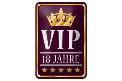 Blechschild 18 x 12 cm VIP 18 Jahre