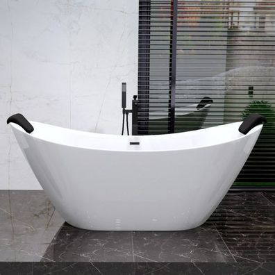 Freistehende Badewanne Wanne IVAR 180x80 2x Kopfstütze Ablauf VIEGA Klick-Klack!