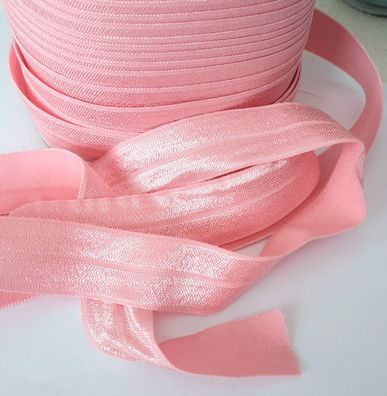 1m x 20mm Falzgummi elastisch Satinglanz Farbe Pink Hell
