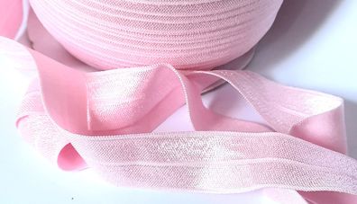1m x 20mm Falzgummi elastisch Satinglanz Farbe Rosa Kühl