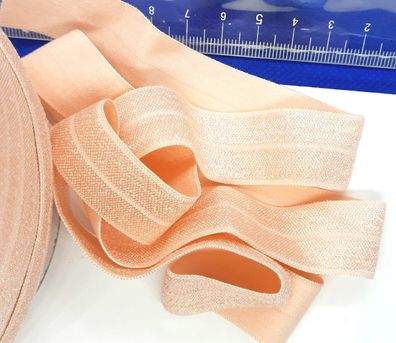 1m x 20mm Falzgummi elastisch Satinglanz Farbe Pfirsich