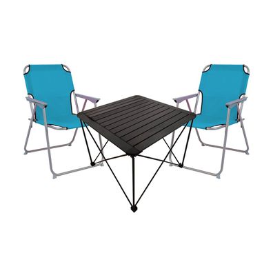 3tlg. Campingmöbel Set Camping Outdoor Gartenmöbel Tisch Stuhl L70xB70xH56cm