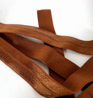1m x 20mm Falzgummi elastisch Satinglanz Farbe Kaffee Braun