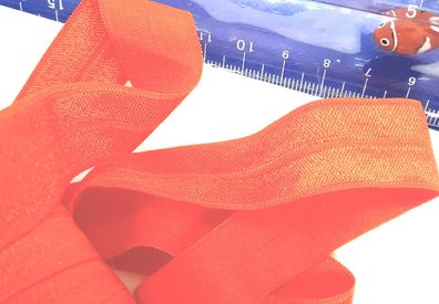 1m x 20mm Falzgummi elastisch Satinglanz Farbe Orange Dunkel