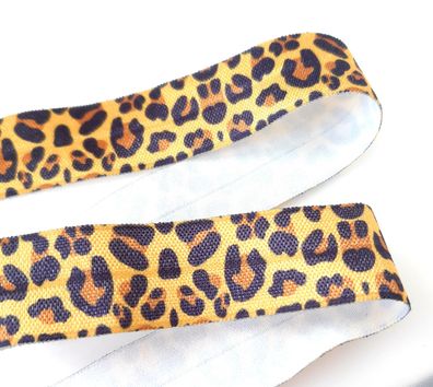 1m x 20mm Falzgummi elastisch Satinglanz Farbe Leopard Gelb
