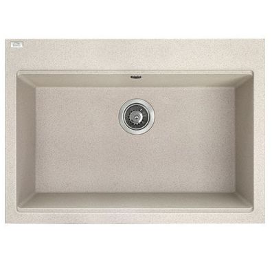 Granitspüle Einzelbecken TAU 50x70 Beige | Siphon im SET!
