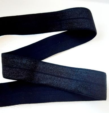 1m x 20mm Falzgummi elastisch Satinglanz Farbe Schwarz