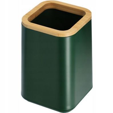 KADAX Badezimmerbecher, Zahnbürstenhalter mit Bambusdetails, Grün