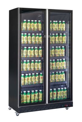 Gastronomie Combisteel Kühlschrank 2 Glastüren Schwarz,758 Liter