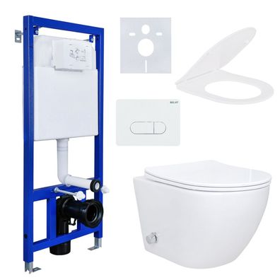 Spülrandloses Hänge Dusch WC Komplettset mit Taharet Kalt/-Warmwasserarmatur Sof