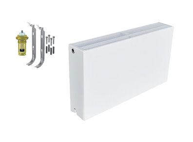 Planheizkörper Mittelanschluss Kompakt & Ventilheizkörper & Halter & Ventil NEU