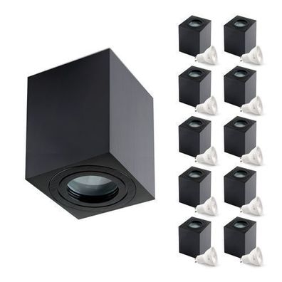 Aufbauspot Aquarius Deckenleuchte Rechteckig Form Farbe Schwarz Aluminium IP44