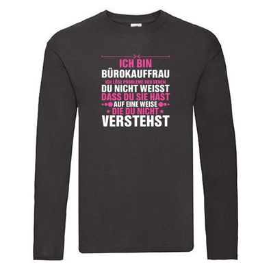 Löse Probleme: Bürokauffrau | Kauffrau v2 Long Sleeve Schwarz