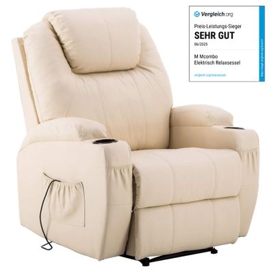 MCombo Elektrisch Relaxsessel Massagesessel Fernsehsessel Heizung Liegefunktion7061CW