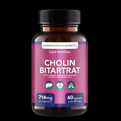Saint Nutrition® Cholin Bitartrat - Appetitzügler - Hochwertige Cholin-Kapseln