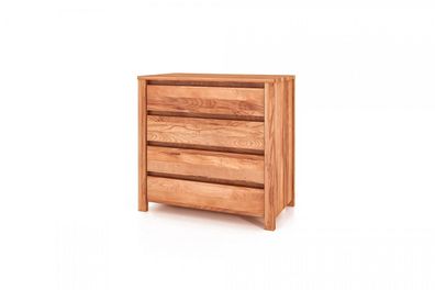 Kommode Tinci aus Kernbuche massiv 80x45x77 mit 4 Schubladen und Holzbeinen