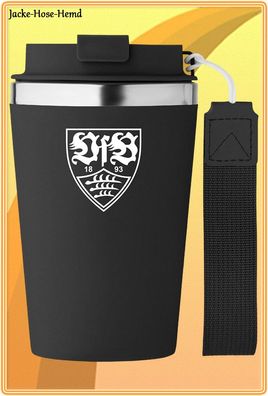 VfB Stuttgart Thermobecher Becher Schwarz Logo Coffee to go-Becher 350ml NEU