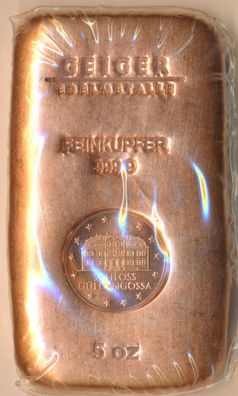 Kupferbarren - Geiger Edelmetalle - 5 Unzen