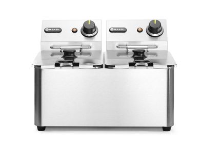 Gastronomie Hendi Fritteuse Kitchen Line mit 2x4 Liter 6000W aus Edelstahl