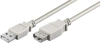 Goobay USB 2.0 Hi-Speed Verlängerungskabel, Grau, 1.8 m - USB 2.0-Stecker (Typ A)