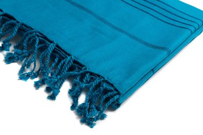 Unifarbe DBlau Strandtuch Hamamtuch Saunatuch 100% Baumwolle 100x180