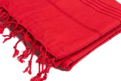 Unifarbe Rot Strandtuch Hamamtuch Saunatuch 100% Baumwolle 100x180