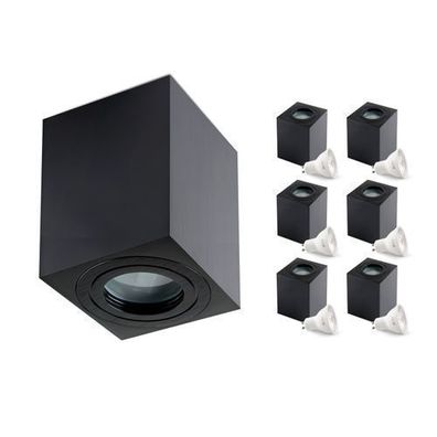 Aufbauspot Aquarius Deckenleuchte Rechteckig Form Farbe Schwarz Aluminium IP44
