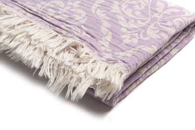 Strandtuch Barok style 100x180 Lila 100% Baumwolle Hamamtuch Saunatuch