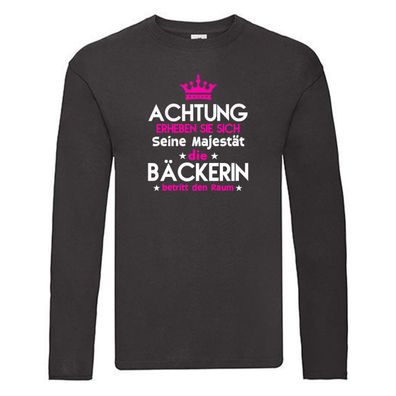 Erheben Sie sich: Bäckerin | Bäckerei | Backen Long Sleeve Schwarz