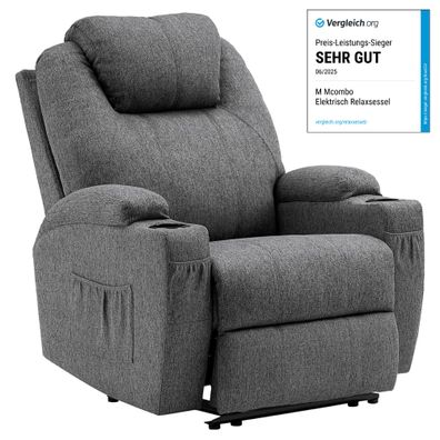 MCombo Elektrisch Relaxsessel Massagesessel Fernsehsessel Heizung Liegefunktion7061DE