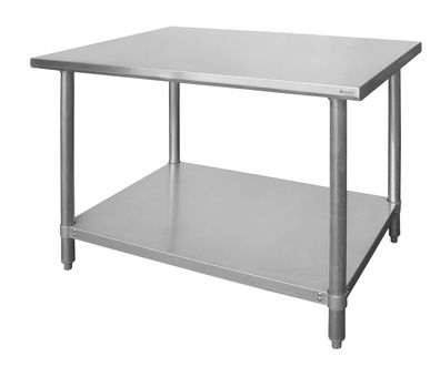 Gastronomie Hendi Arbeitstisch mit Grundboden aus Edelstahl 1400x600x850mm