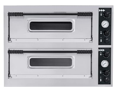 Hendi Pizzaofen Basic Xxl 66 mit 2 Kammern 18000W bis 455C und Innenbeleuchtung