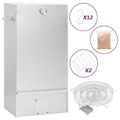 vidaXL Räucherofen mit Kaltrauchgenerator Verzinkter Stahl