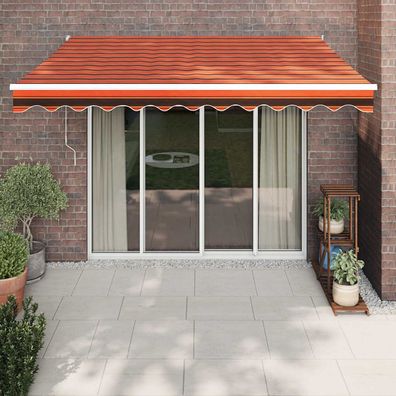 vidaXL Elektrische Markise mit Kurbel Orange und Braun 3x2,5 m