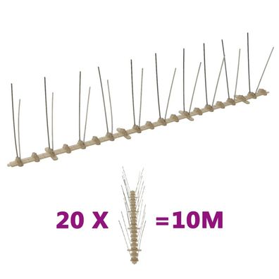 vidaXL 20-tlg. Vogelabwehr-Spikes-Set 10 m Kunststoff 2-reihig