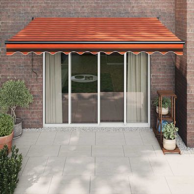 vidaXL Markise Einziehbar Orange und Braun 3x2,5 m Stoff und Aluminium