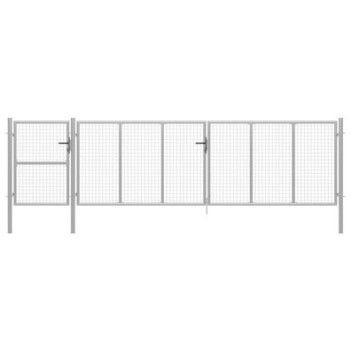 vidaXL Gartentor Stahl 500 x 125 cm Silbern
