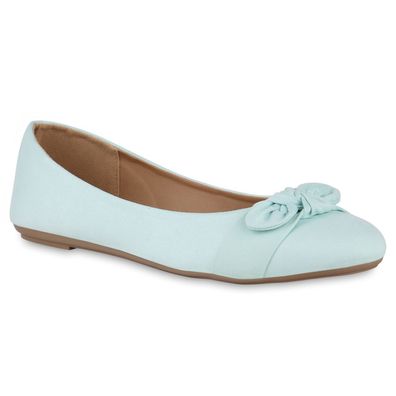 VAN HILL Damen Klassische Ballerinas Übergrößen Schleifen Schlupf-Schuhe