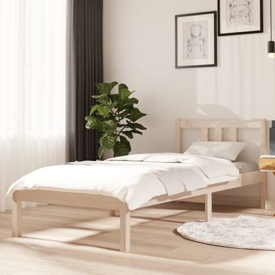 vidaXL Massivholzbett ohne Matratze 75x190 cm