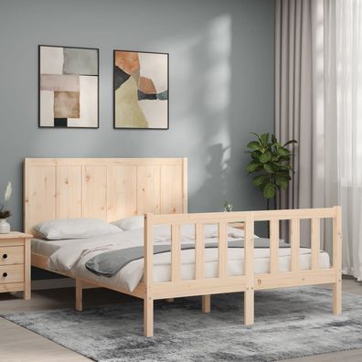 vidaXL Massivholzbett ohne Matratze 120x200 cm Kiefernholz