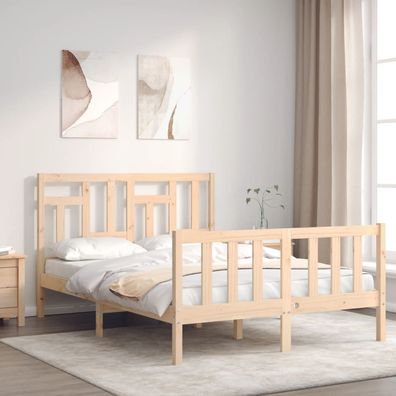 vidaXL Massivholzbett ohne Matratze 140x190 cm Kiefernholz